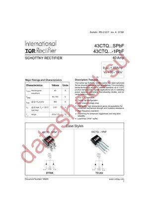 43CTQ100-1PBF datasheet  